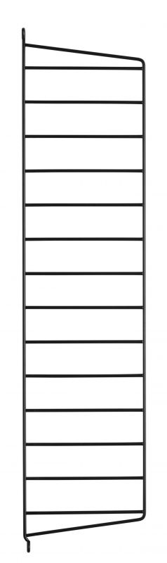 Schwarze String Wandleiter, 75 cm hoch, für Regalsysteme und Wandregale.